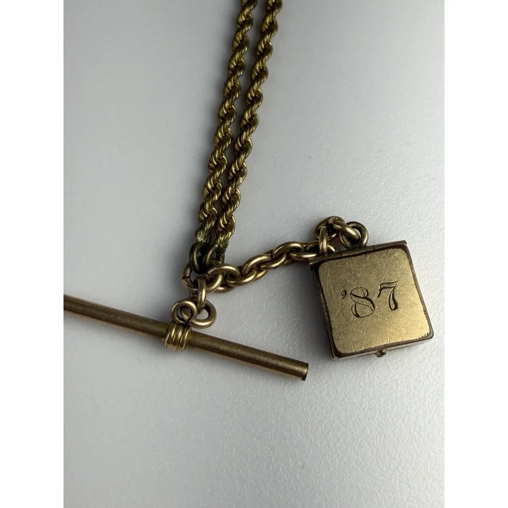 Antique Ideal USA Pocket Watch Gold Filled Chain Fob Running 40.84g